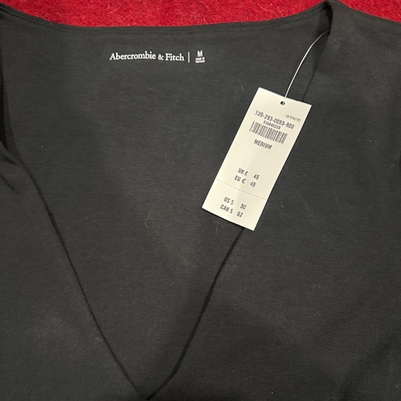 Abercrombie & Fitch Black Deep V-Neck Top - Picture 3 of 3